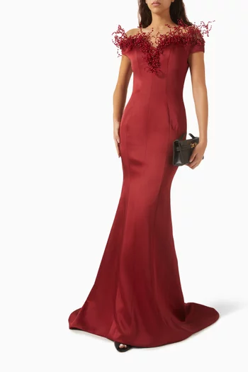 Mireille Embellished Gown in Taffeta