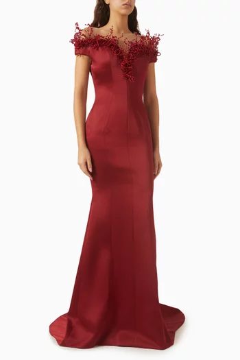 Mireille Embellished Gown in Taffeta