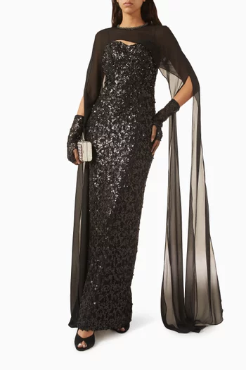 Annelise Sequin-embellished Gown in Lace