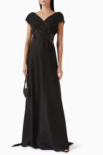 Cordelai Gown in Silk-satin & Chiffon