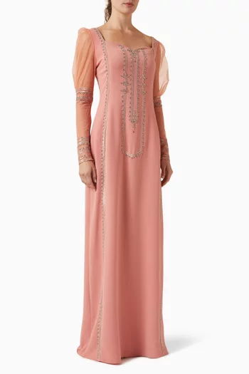 فستان مطرز بالترتر