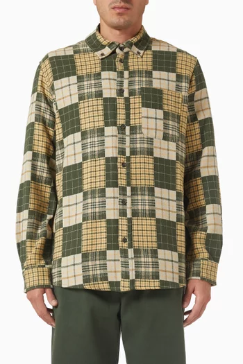 Kent Patchwork Check Shirt in Cotton