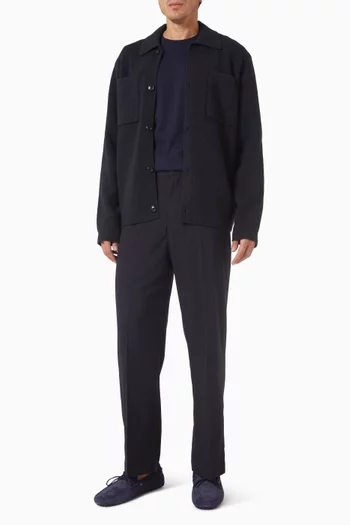 قميص فيشر بنمط جاكيت نسيج ميلانو صوف