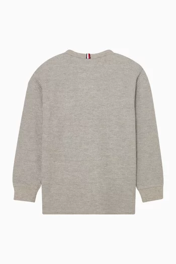 تي شيرت هنلي بنسيج متشابك 