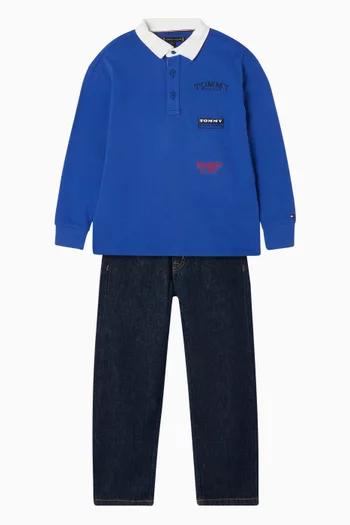 تي شيرت بولو بطبعات مختلفة قطن