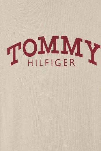 تي شيرت بطبعة شعار الماركة قطن