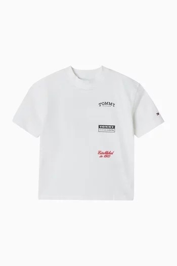 تي شيرت بطبعات متعددة قطن