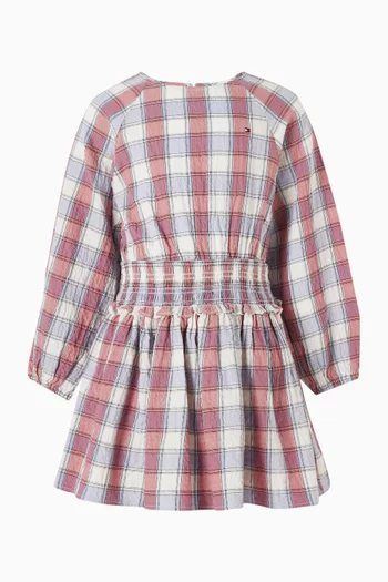 Check Smocked Dress
