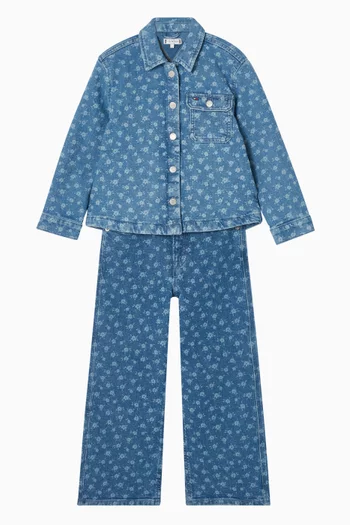 Floral Overshirt in Denim