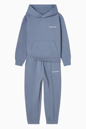 Pintuck Logo Sweatpants in Cotton-terry