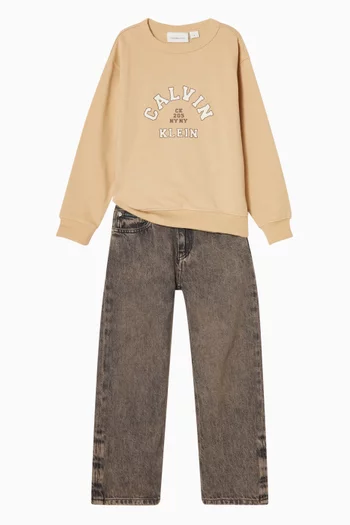 Varsity Logo Sweatshirt in Cotton-terry