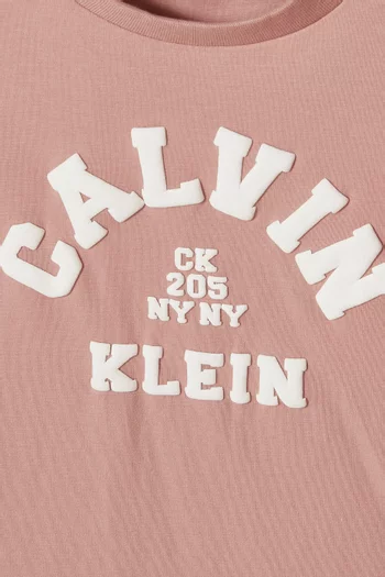 Varsity Logo T-shirt in Stretch Cotton-jersey