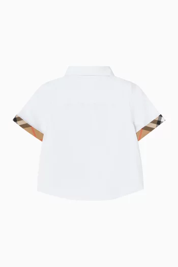 Check Trim Shirt in Cotton