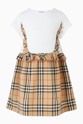 Rhonda Frilled Check-print Dress