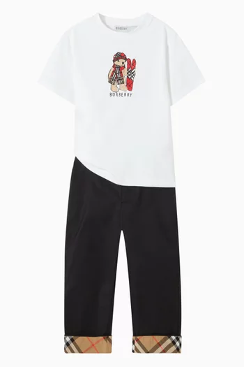 تي شيرت بطبعة دب متزلج قطن