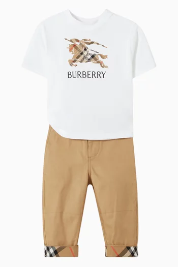 Sheldon Check Tape Pants in Cotton Twill