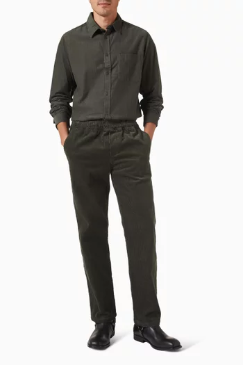 بنطال جباري قماش قطني مخملي مضلع