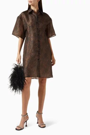 فستان بنمط قميص بنقشة دانتيل أورجانزا