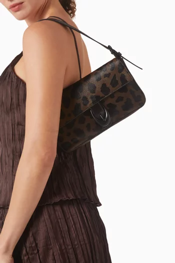 حقيبة كتف هارلو شعر مهر بنقشة جلد الفهد