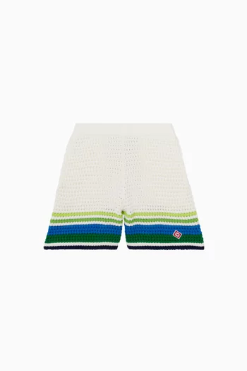 شورت بنقشة مخططة منسوج