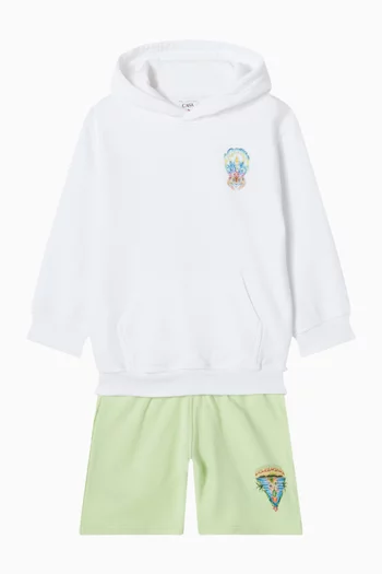 كنزة بغطاء رأس سيرف لوتس بطبعة