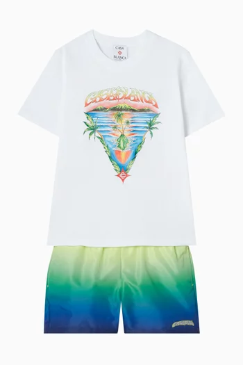 شورت سباحة بطبعة متدرجة الألوان