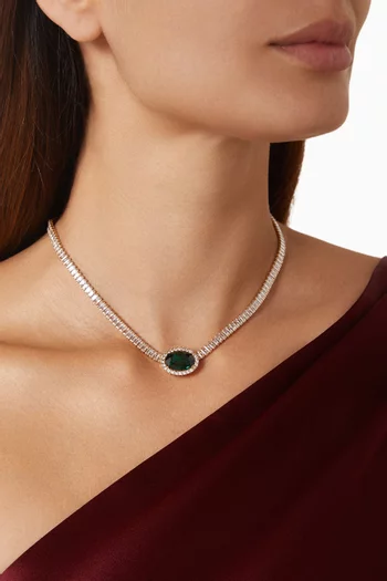 قلادة بدلاية مزينة بالكريستال نحاس مطلي ذهب