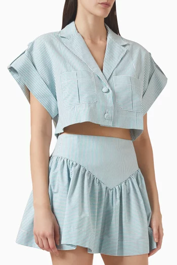 Guayaba Cropped Shirt in Linen