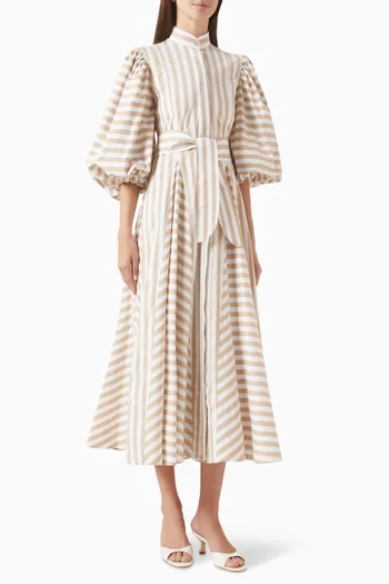 Bromelia Midi Dress in Linen