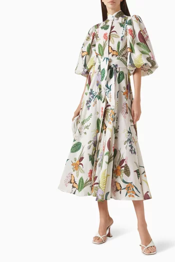 Bromelia Midi Dress in Linen