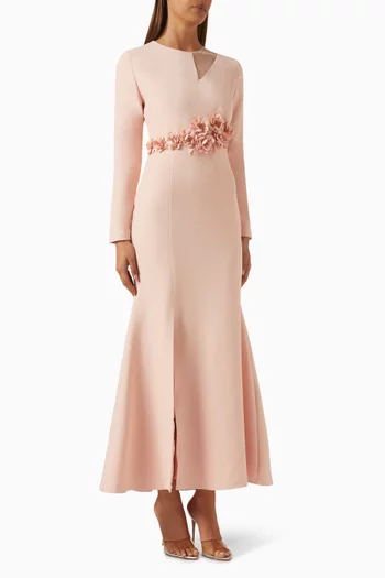 3D Floral-applique Dress