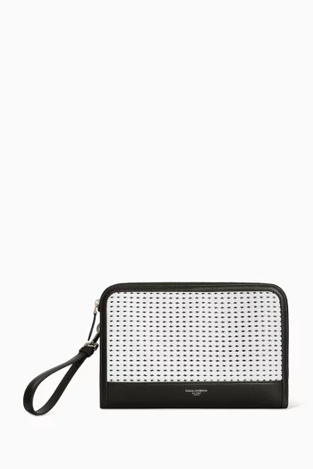 Atene Clutch Bag in Woven Plongé Calfskin