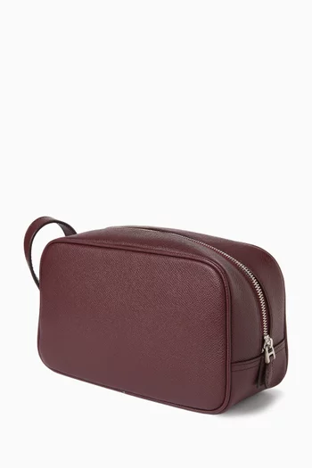 Logo-plaque Travel Pouch in Alpine Leather