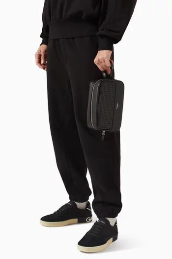 Woven Wash Bag in Plongé Leather