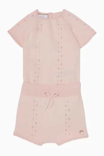 طقم سترة وشورت منسوج