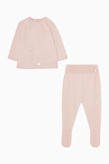 طقم هدايا ليغنغز وسترة منسوج