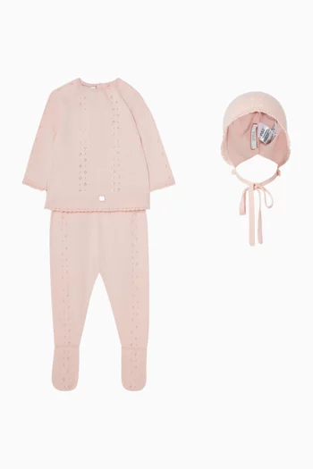 طقم هدايا ليغنغز وسترة منسوج