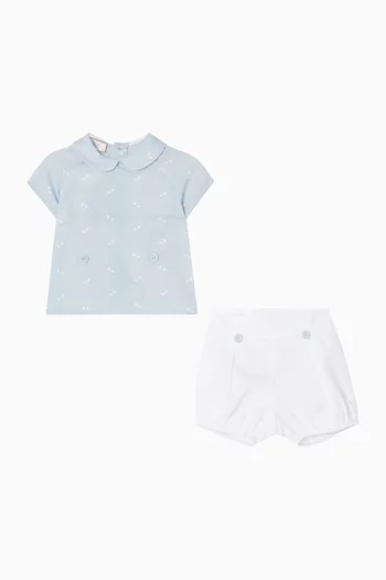 Shirt & Shorts Set in Cotton