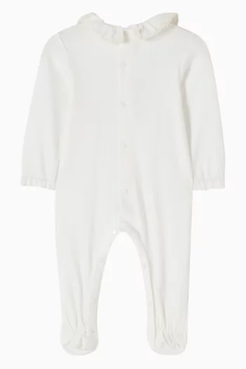 بيجاما بياقة كشكش قطن