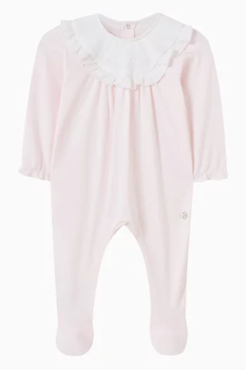 بيجاما بياقة كشكش قطن