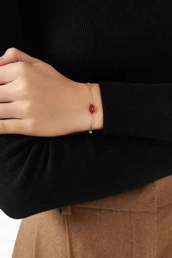 The Lips Slider Bracelet in Plated Brass