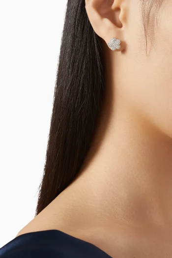 أقراط بتصميم زهرة أقحوان مرصعة بكريستال بافيه نحاس مطلي