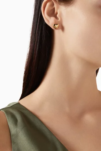 أقراط بتصميم قلب صغير منفوخ نحاس مطلي