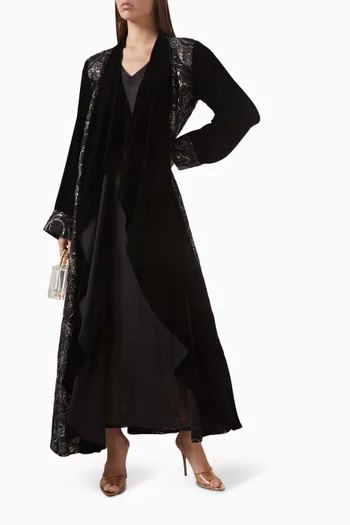Two-piece Abaya Set in Velvet