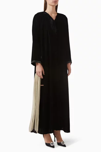 Embellished Abaya in Velvet