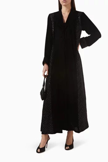 Embellished Abaya in Velvet