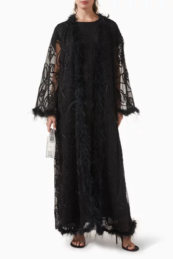 Two-piece Abaya Set in Velvet