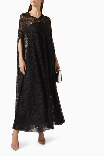 Embellished Abaya in Dantelle