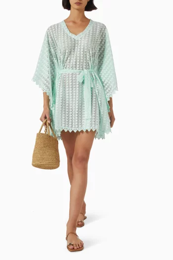 قفطان بيترا قصير بتصميم كروشيه