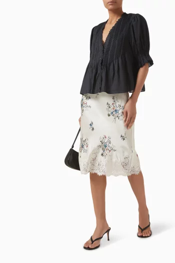 Elowette Midi Skirt in Satin